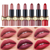 6-color Waterproof Black Gold Tube Matte Lipstick OEM ODM Vegan Makeup Cream Lip Stick No Brand Waterproof