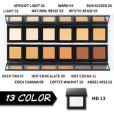 Waterproof Setting 13 Colors Face Powder Foundation Custom Logo Transparent Cover Pressed Compact Pressed Powder Private Label