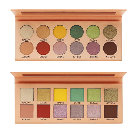 12 Colors Custom Makeup Eye Shadow Palette Private Label Matte Shimmer Glitter Vegan Pink Waterproof Eyeshadow Palette