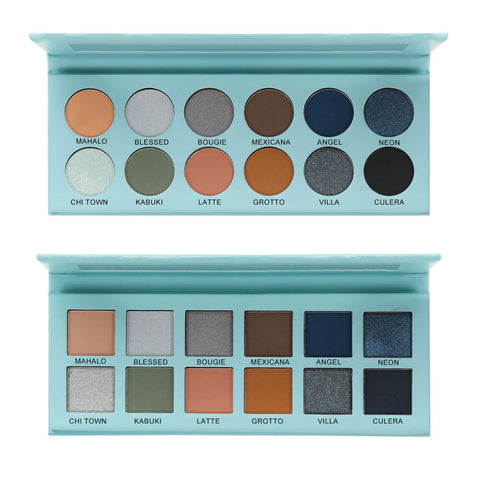 12 Colors Custom Makeup Eye Shadow Palette Private Label Matte Shimmer Glitter Vegan Pink Waterproof Eyeshadow Palette