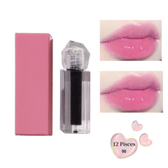 12 Colors Wholesale Vegan Cosmetics pink clear Nude Lipgloss Pink Vegan Moisturizing Waterproof Nude Lip Oil Lip Gloss