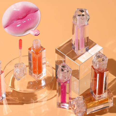 12 Colors Wholesale Vegan Cosmetics pink clear Nude Lipgloss Pink Vegan Moisturizing Waterproof Nude Lip Oil Lip Gloss