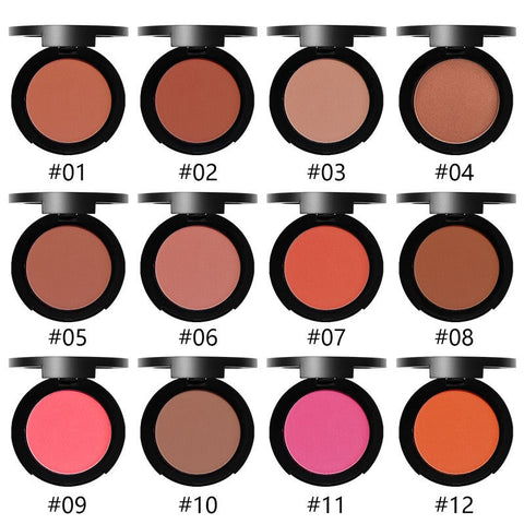 12 Custom Logo Private Label Cheek Single Cute Vegan Cruelty Free Long Lasting High Pigment Pressed Powder Blush Palette