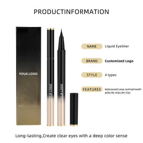 Gold Package Liquid Eyeliner Waterproof and Long Lasting Custom Private Label Your Brand