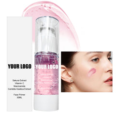 30ML Niacinamide Sakura Moisturizer Face Cream Hyaluronic Acid Makeup Base Lightweight Private Label Oil Free Liquid Face Primer