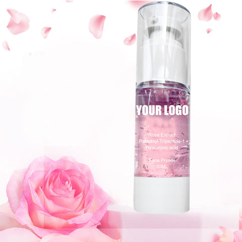 30ML Rose Sakura Aloe Vera Moisturizer Face Cream Pink Lightweight Makeup Base Mineral Private Label Oil Free Liquid Face Primer