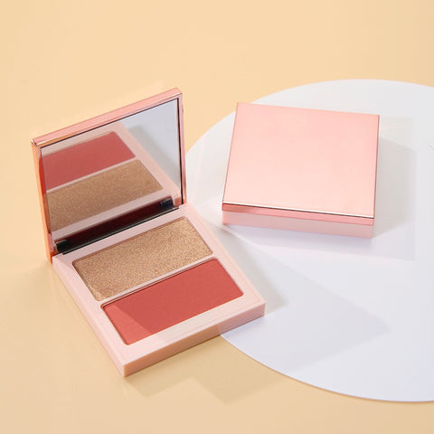 4 Colors Custom Logo Private Label Cute Vegan Cruelty Free Long Lasting High Pigment Light Pressed Powder Blush Contour