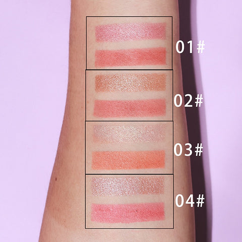 4 Colors Custom Logo Private Label Cute Vegan Cruelty Free Long Lasting High Pigment Light Pressed Powder Blush Contour