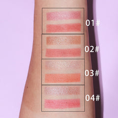 4 Colors Custom Logo Private Label Cute Vegan Cruelty Free Long Lasting High Pigment Light Pressed Powder Blush Contour