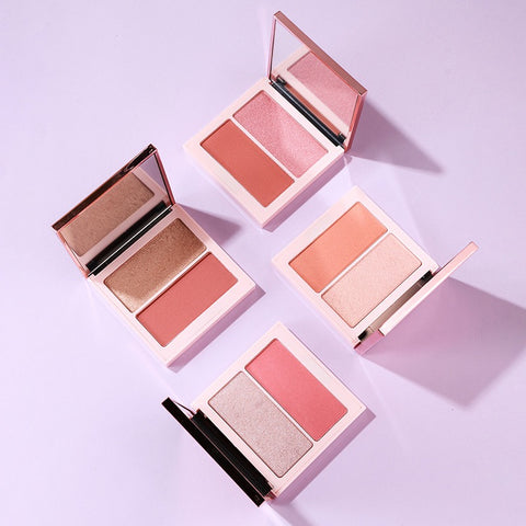 4 Colors Custom Logo Private Label Cute Vegan Cruelty Free Long Lasting High Pigment Light Pressed Powder Blush Contour