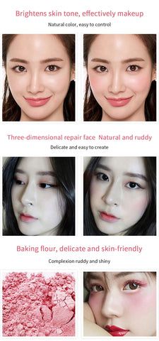 4 Colors Custom Logo Private Label Cute Vegan Cruelty Free Long Lasting High Pigment Light Pressed Powder Blush Contour