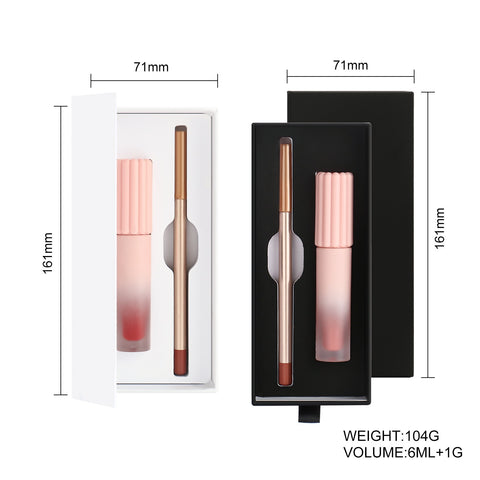 58 Colors Private Label Custom Waterproof Vegan Matte Lipgloss Long-lasting Cruelty-Free Nude Lip Liner Lipstick Lip Gloss Set