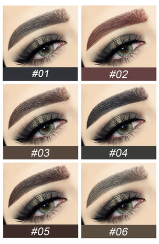 6 Color Vegan Cruelty Free Liquid Eyebrow Pencil Waterproof Long Lasting Eyebrow Quickly Drying Black Liquid Makeup Eyebrow Pen