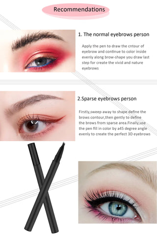 6 Color Vegan Cruelty Free Liquid Eyebrow Pencil Waterproof Long Lasting Eyebrow Quickly Drying Black Liquid Makeup Eyebrow Pen