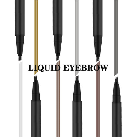6 Color Vegan Cruelty Free Liquid Eyebrow Pencil Waterproof Long Lasting Eyebrow Quickly Drying Black Liquid Makeup Eyebrow Pen