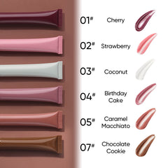 6 Colors Hot Polypeptide Vegan Coconut Cherry Lip Balm with Keychain Private Label Moisturizing Lip Care Lip Gloss