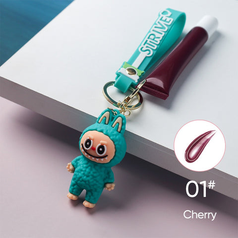 6 Colors Hot Polypeptide Vegan Coconut Cherry Lip Balm with Keychain Private Label Moisturizing Lip Care Lip Gloss