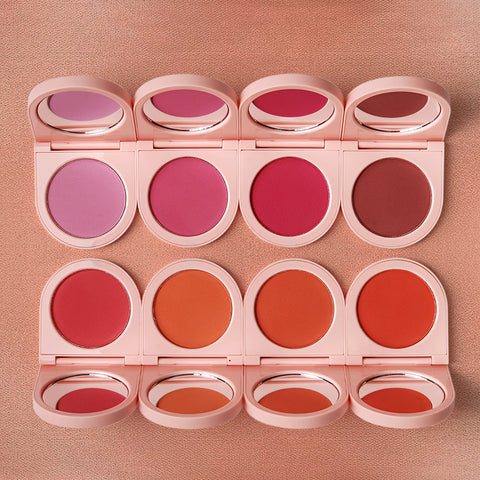 8 Colors Custom Logo Private Label Cheek Single Cute Vegan Cruelty Free Long Lasting High Pigment Pressed Powder Blush Palette