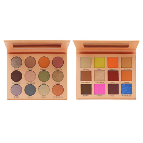 Cosmetics Manufacturers Private Label OEM Wholesales Shimmer Luxury Cosmetic 12 Color pink Eyeshadow Plate 8 Styles