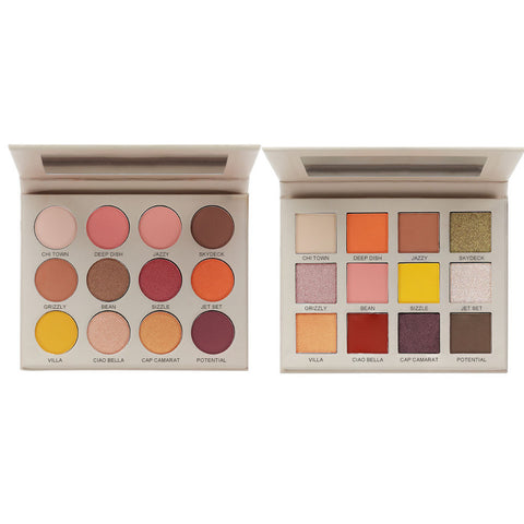 Cosmetics Manufacturers Private Label OEM Wholesales Shimmer Luxury Cosmetic 12 Color pink Eyeshadow Plate 8 Styles