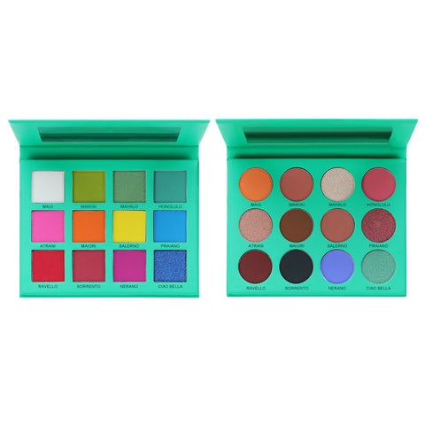 Cosmetics Manufacturers Private Label OEM Wholesales Shimmer Luxury Cosmetic 12 Color pink Eyeshadow Plate 8 Styles