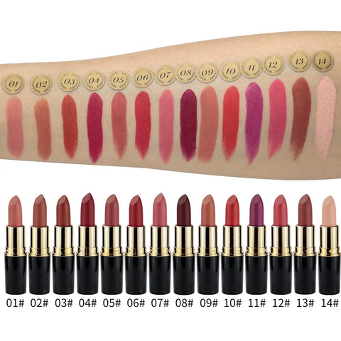 Custom Long Lasting High Quality Matte Lipstick 14 Colors Moisturizing Lipstick Waterproof