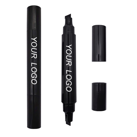 Customizable New Design Waterproof Smooth Quick-dry Slim Black Vegan Eyeliner for Custom Logo Black Seal Eyeliner Double Headed