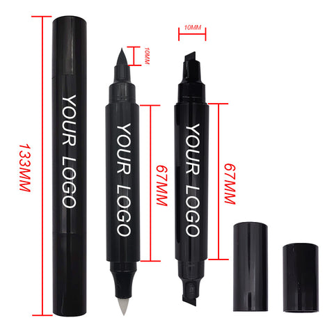 Customizable New Design Waterproof Smooth Quick-dry Slim Black Vegan Eyeliner for Custom Logo Black Seal Eyeliner Double Headed