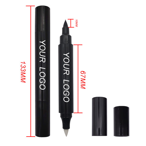 Customizable New Design Waterproof Smooth Quick-dry Slim Black Vegan Eyeliner for Custom Logo Black Seal Eyeliner Double Headed