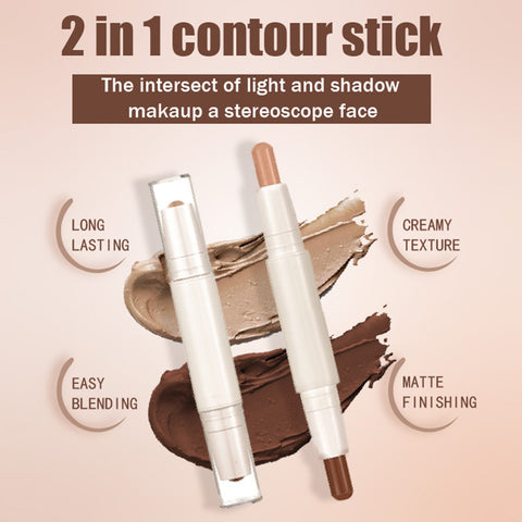 Double End Shading Bronzer Face Concealer Highlighter Makeup Contour Powder 4 Colors Double Head Highlighter Contouring Stick