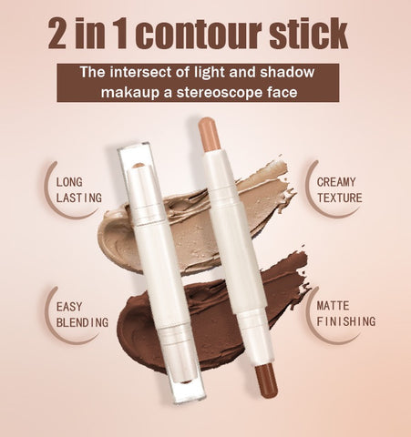 Double End Shading Bronzer Face Concealer Highlighter Makeup Contour Powder 4 Colors Double Head Highlighter Contouring Stick
