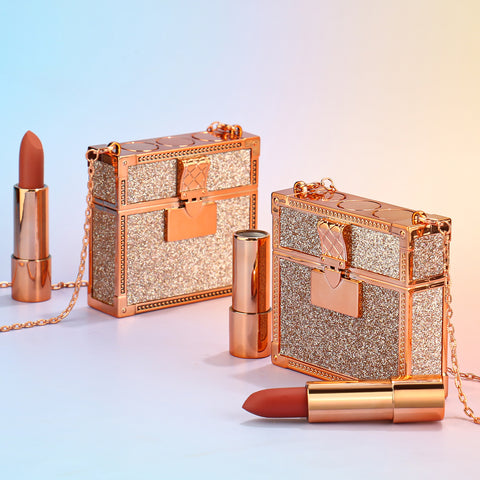 For Christmas Valentine Gift Matte Lipstick Set With Bag Mirror Waterproof Girls Multi Lipstick Kit