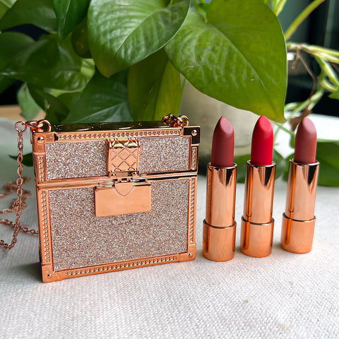 For Christmas Valentine Gift Matte Lipstick Set With Bag Mirror Waterproof Girls Multi Lipstick Kit