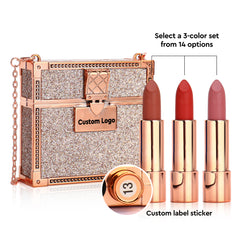 For Christmas Valentine Gift Matte Lipstick Set With Bag Mirror Waterproof Girls Multi Lipstick Kit