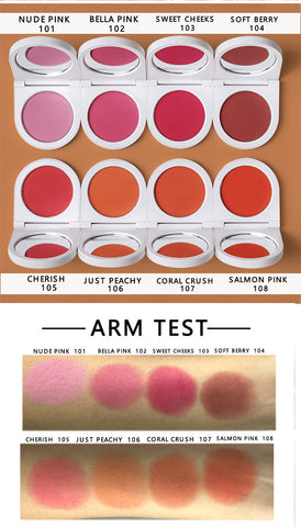 High Quality Custom Logo Private Label Cosmetics Cheek Powder 8 Colors Vegan Cruelty Free Single Makeup Blush Palette Blusher