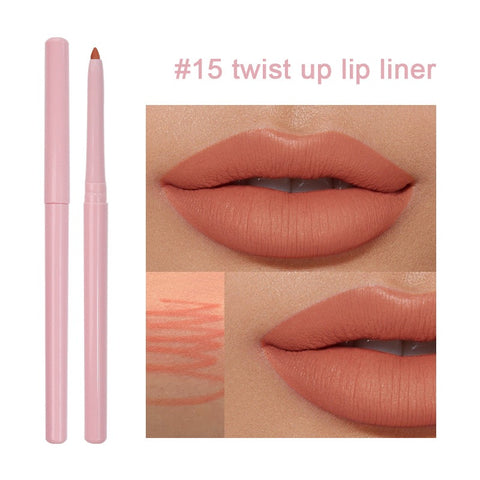 Hot Sale Waterproof Long Lasting 15 Colors Lip Liner Vegan Wholesale Custom Logo Skin-friendly Make up Creamy Lip Pencil