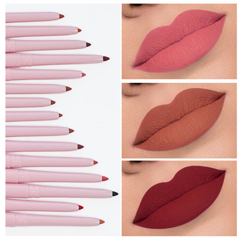 Hot Sale Waterproof Long Lasting 15 Colors Lip Liner Vegan Wholesale Custom Logo Skin-friendly Make up Creamy Lip Pencil