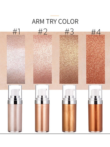 Hot Selling Custom Makeup High Quality Liquid Gold Glow Body Face Shimmering Highlighter Oil Waterproof Body Shimmer Oil