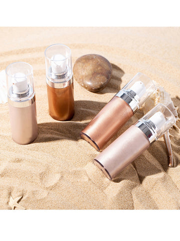 Hot Selling Custom Makeup High Quality Liquid Gold Glow Body Face Shimmering Highlighter Oil Waterproof Body Shimmer Oil