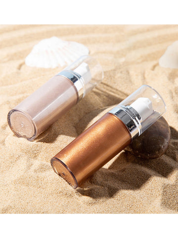 Hot Selling Custom Makeup High Quality Liquid Gold Glow Body Face Shimmering Highlighter Oil Waterproof Body Shimmer Oil