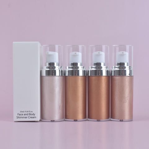Hot Selling Custom Makeup High Quality Liquid Gold Glow Body Face Shimmering Highlighter Oil Waterproof Body Shimmer Oil