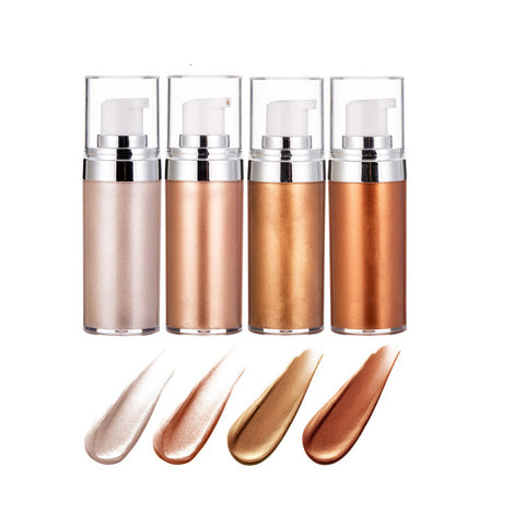 Hot Selling Custom Makeup High Quality Liquid Gold Glow Body Face Shimmering Highlighter Oil Waterproof Body Shimmer Oil