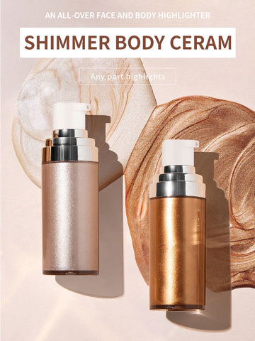 Hot Selling Custom Makeup High Quality Liquid Gold Glow Body Face Shimmering Highlighter Oil Waterproof Body Shimmer Oil