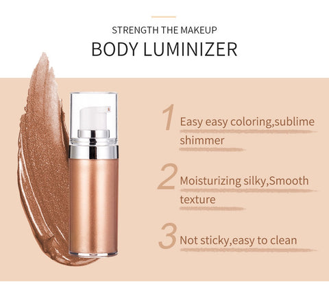 Hot Selling Custom Makeup High Quality Liquid Gold Glow Body Face Shimmering Highlighter Oil Waterproof Body Shimmer Oil