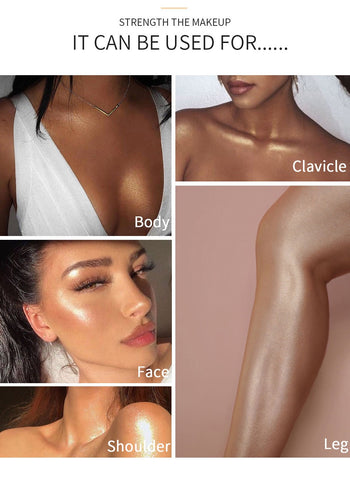 Hot Selling Custom Makeup High Quality Liquid Gold Glow Body Face Shimmering Highlighter Oil Waterproof Body Shimmer Oil