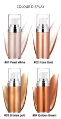 Hot Selling Custom Makeup High Quality Liquid Gold Glow Body Face Shimmering Highlighter Oil Waterproof Body Shimmer Oil