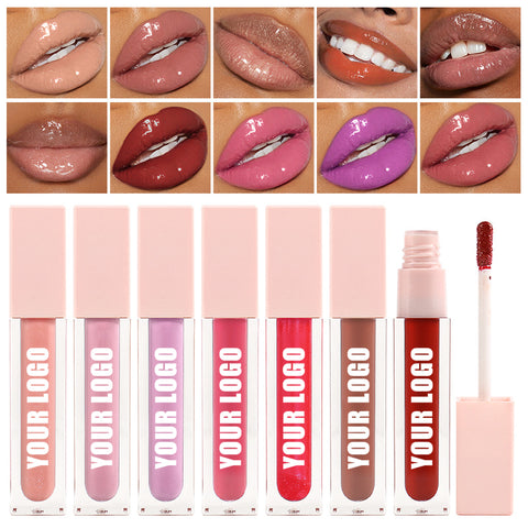 Long Lasting Hydrating Custom Logo Lip Gloss 80 Colors Clear Glossy Shinny Vegan Matte Long-lasting and Moisturizing