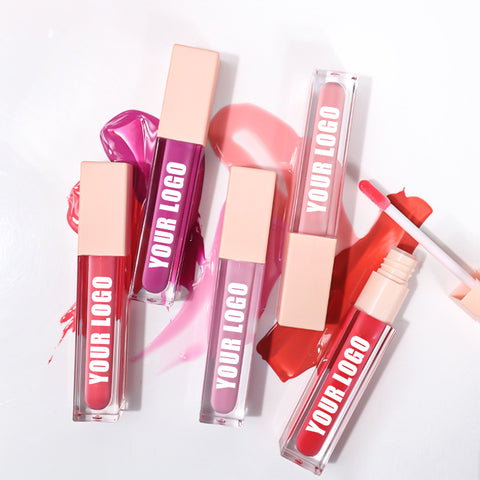Long Lasting Hydrating Custom Logo Lip Gloss 80 Colors Clear Glossy Shinny Vegan Matte Long-lasting and Moisturizing