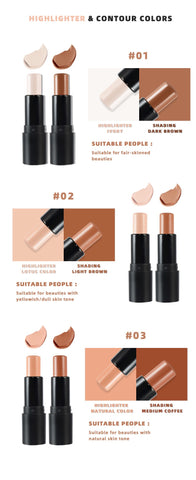 Long Lasting Top Quality Custom logo 8 Colors Highlighter Stick Full Coverage Face Makeup