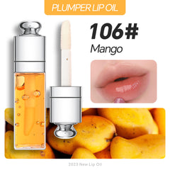 New Custom logo Lipgloss Colorful 10 Colors Large Brush Head Fruit Vegan clear Lip Oil